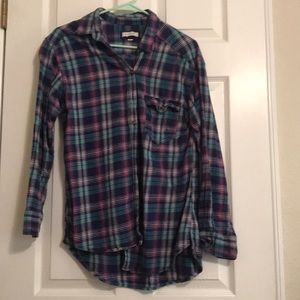 Plaid button-up shirt